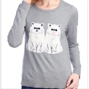 FOR THE REPUBLIC Cats Kitty Bubblegum Long Sleeves Grey Sweater M